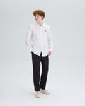 POPLIN SLIM SHIRT WITH LOGO EMBROIDERED