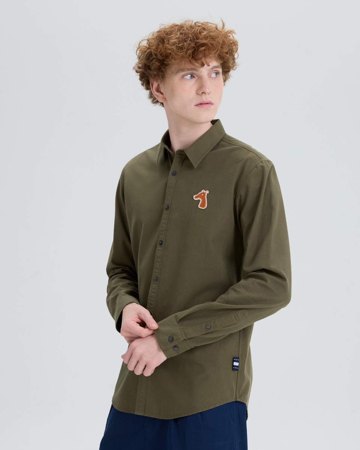 OXFORD SLIM SHIRT WITH LOGO EMBROIDERED