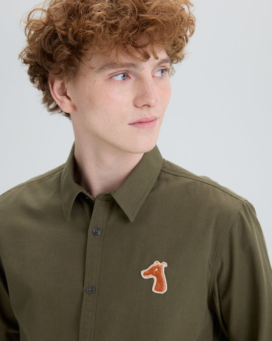 OXFORD SLIM SHIRT WITH LOGO EMBROIDERED