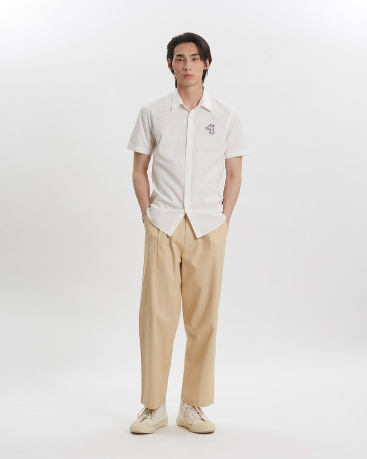 เสื้อเชิ้ต OXFORD SLIM ปักโลโก้
