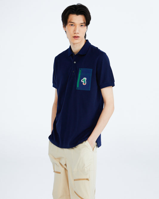 POCKET POLO SHIRT WITH LOGO EMBROIDERED