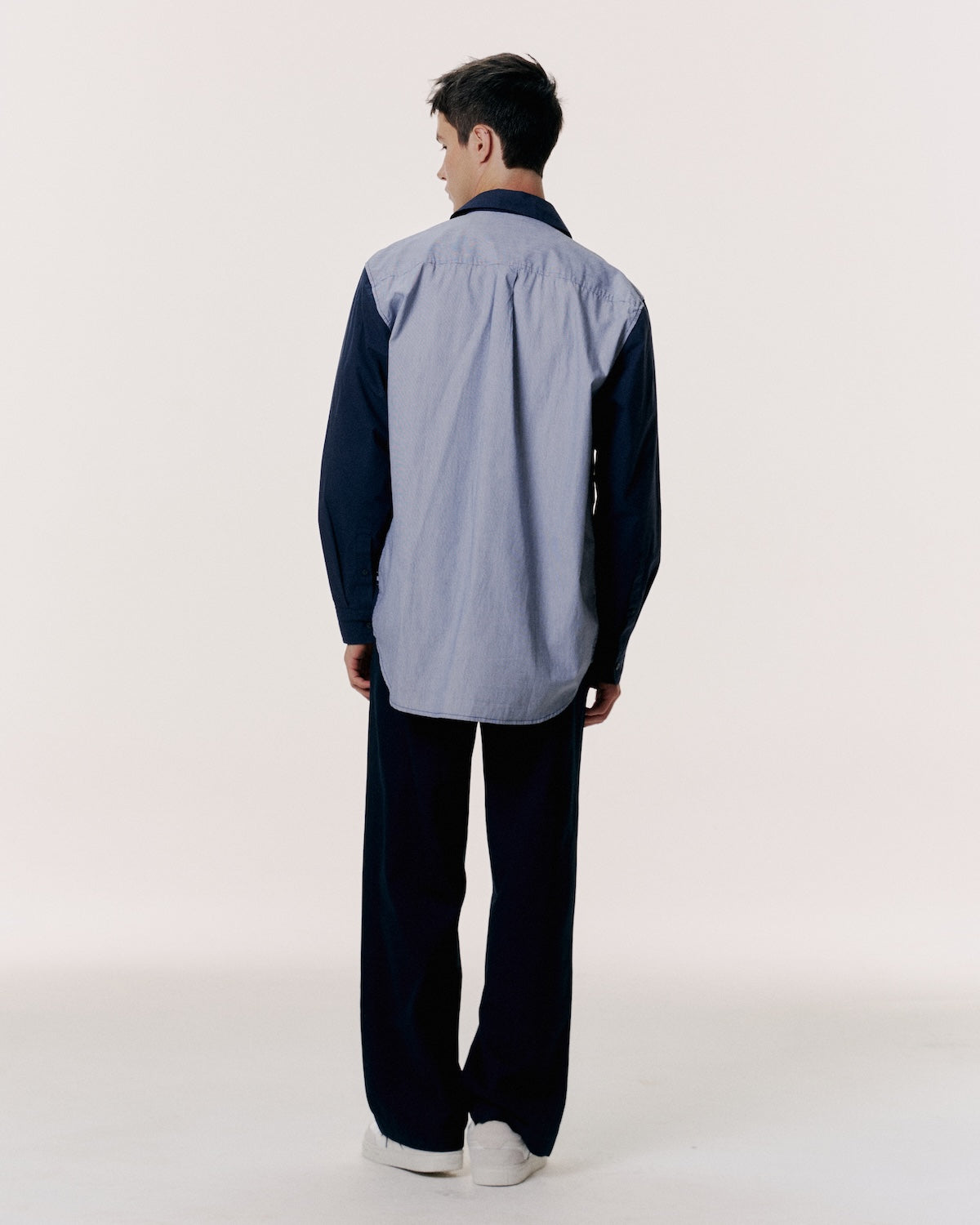 COLOR-BLOCK SHIRT WITH LOGO EMBROIDERED