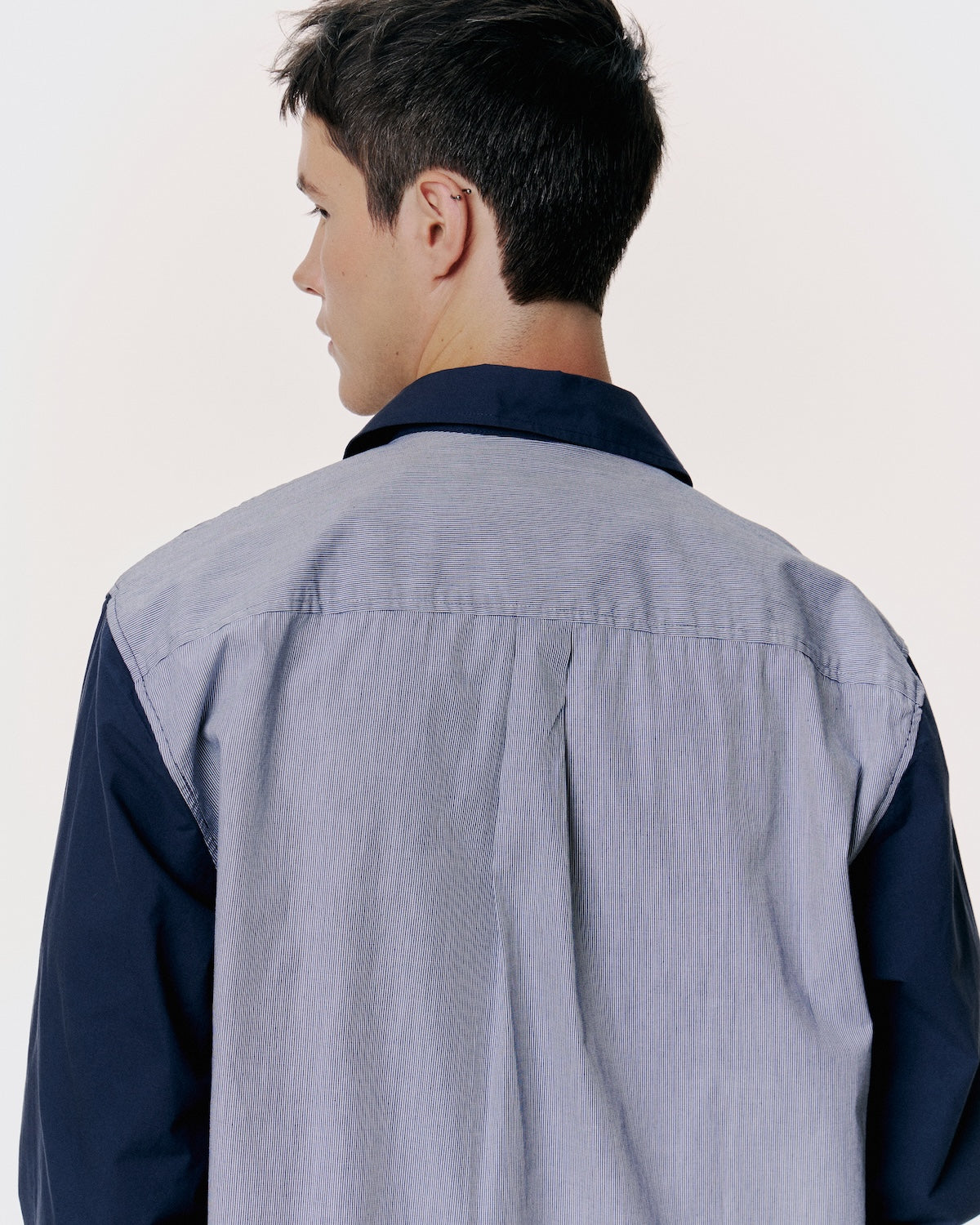 COLOR-BLOCK SHIRT WITH LOGO EMBROIDERED