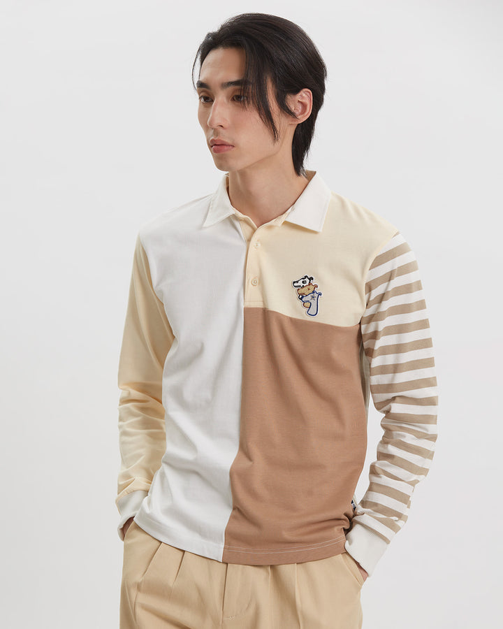 COLOR-BLOCK RUGBY POLO SHIRT