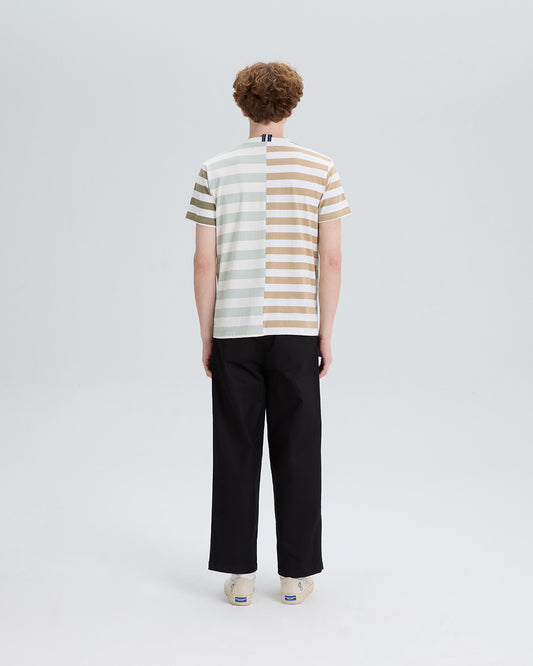 CLASSIC FIT STRIPED T-SHIRT WITH LOGO EMBROIDERED