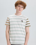 CLASSIC FIT STRIPED T-SHIRT WITH LOGO EMBROIDERED