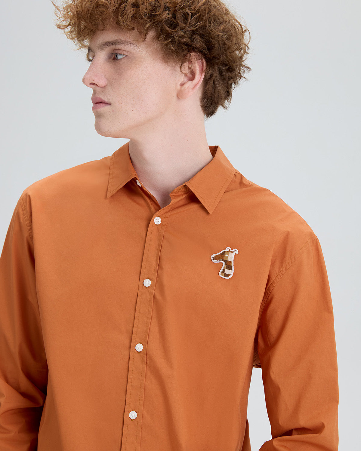 SPECIAL COTTON REGULAR SHIRT WITH LOGO EMBROIDERED