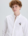 OXFORD SLIM SHIRT WITH LOGO EMBROIDERED