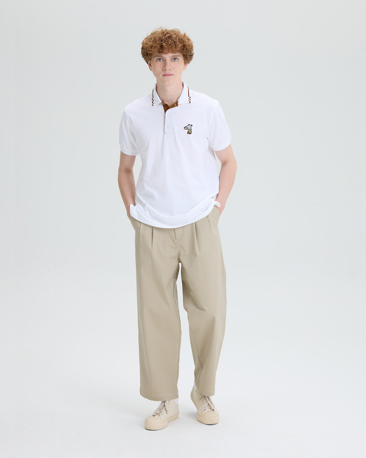 PIQUE POLO SHIRT WITH LOGO EMBROIDERED