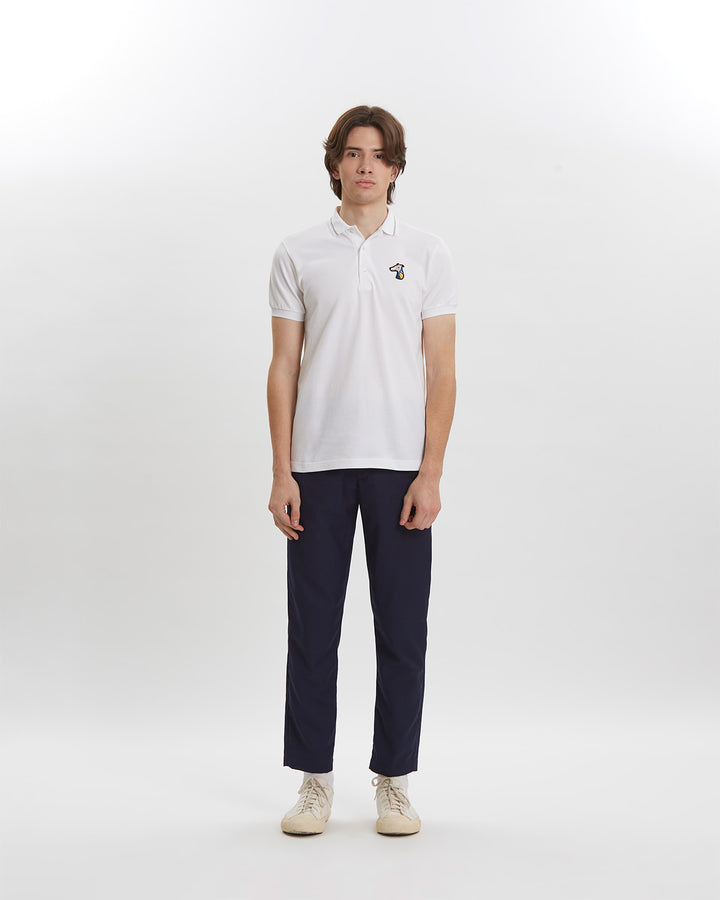 LUREX RIB COLLAR  POLO SHIRT WITH LOGO EMBROIDERED