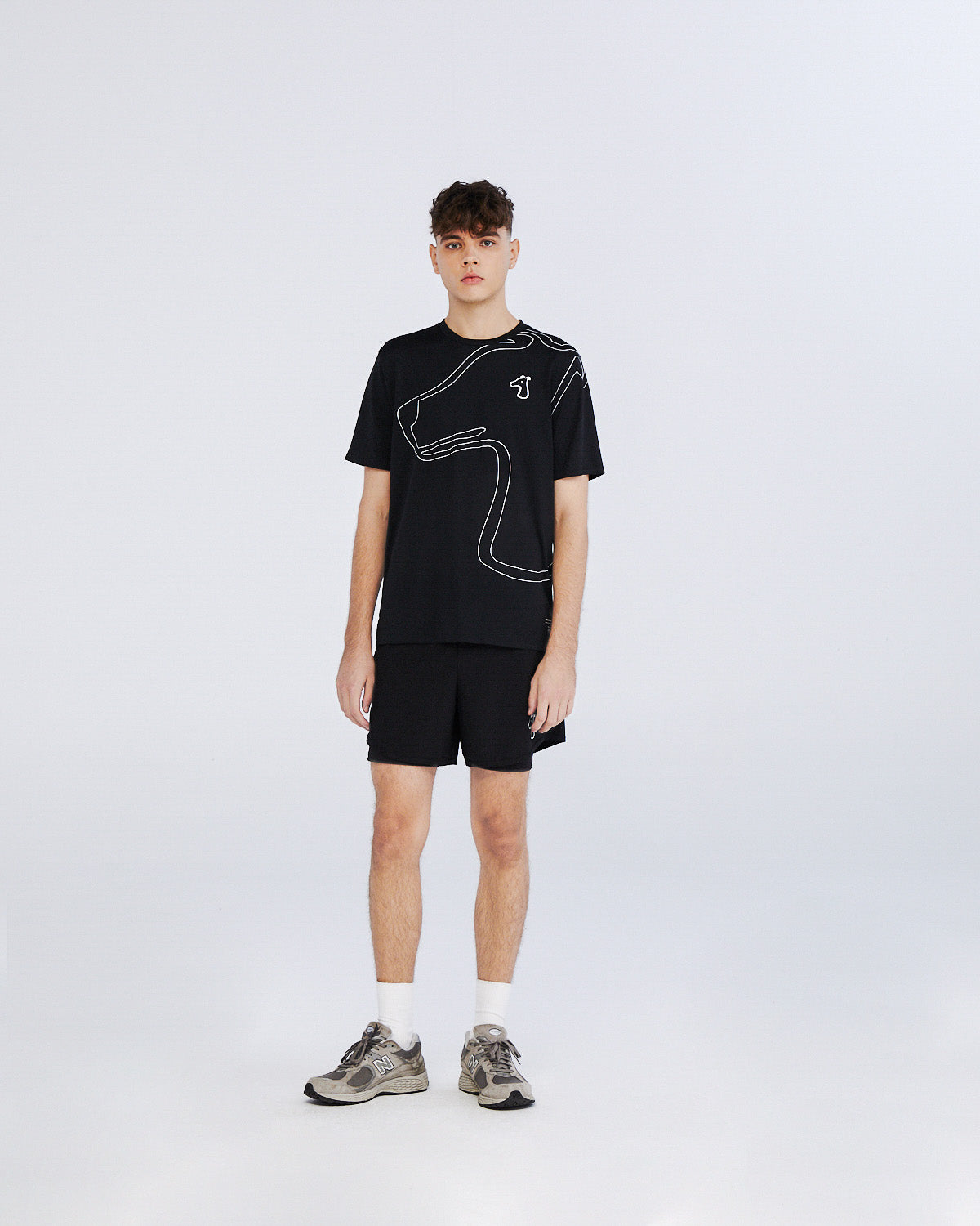 BREATHABLE JERSEY  T-SHIRT WITH LOGO GRAPHIC PRINT