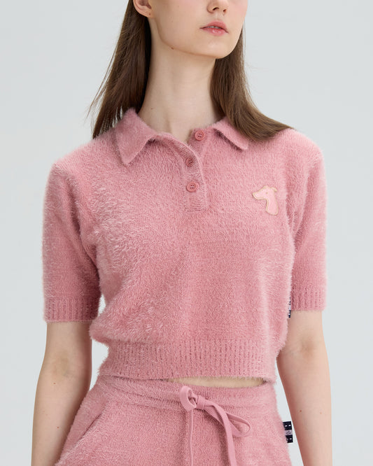 SHAG KNIT STRETCH NYLON POLO