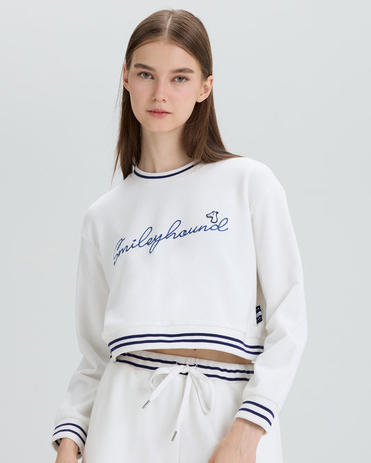 CROPPED SWEATSHIRT WITH LOGO EMBROIDERED