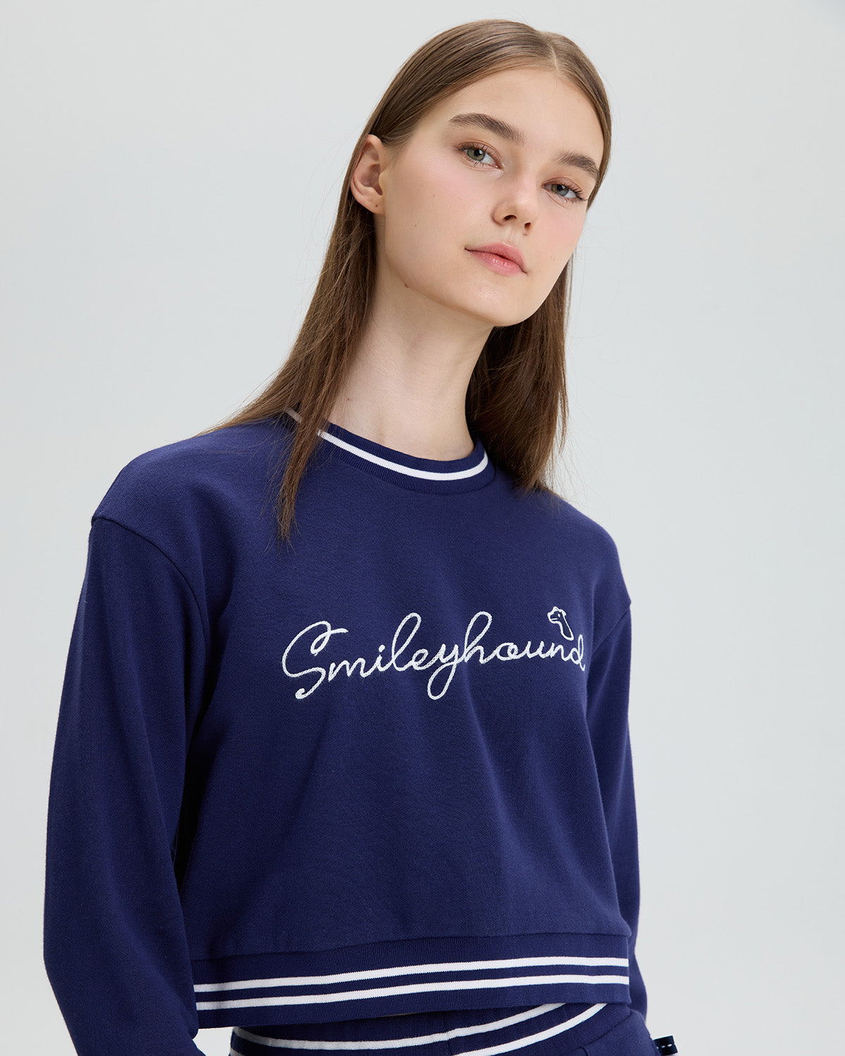 CROPPED SWEATSHIRT WITH LOGO EMBROIDERED