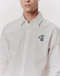 POPLIN SLIM SHIRT WITH LOGO EMBROIDERED