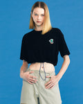 TERRY CLOTH CROPPED  T-SHIRT
