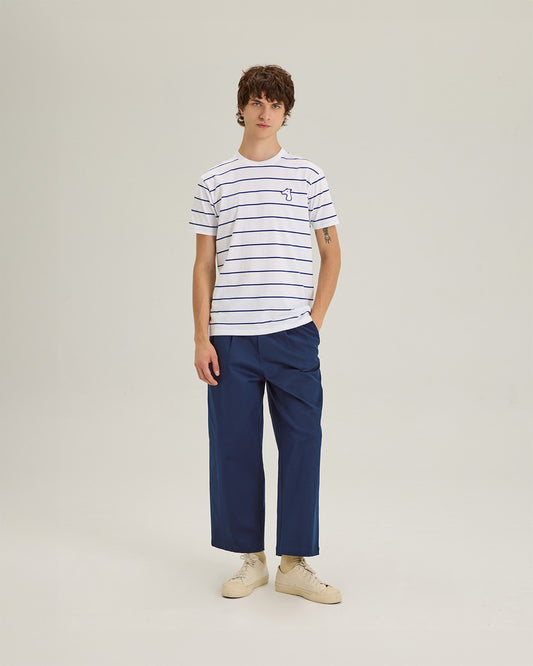 REGULAR FIT STRIPED  T-SHIRT WITH  LOGO EMBROIDERED