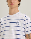 REGULAR FIT STRIPED  T-SHIRT WITH  LOGO EMBROIDERED