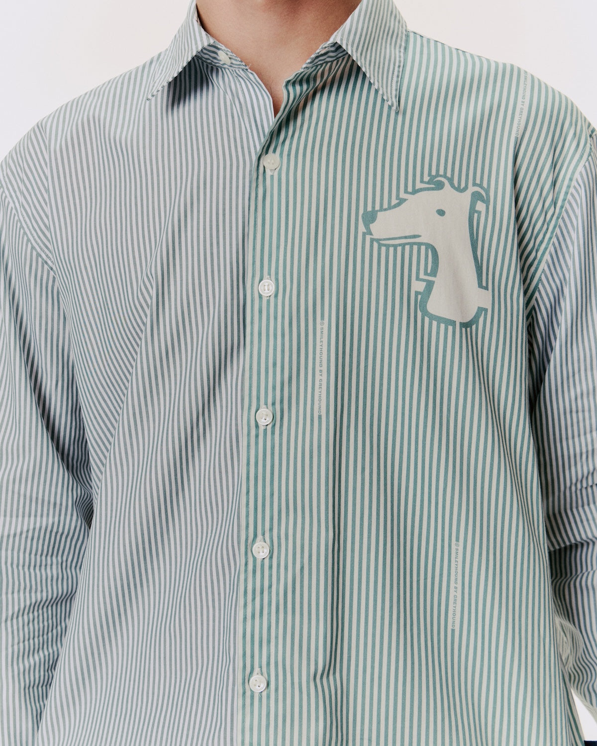 STRIPED-POPLIN REGULAR SHIRT WITH BOLD LOGO