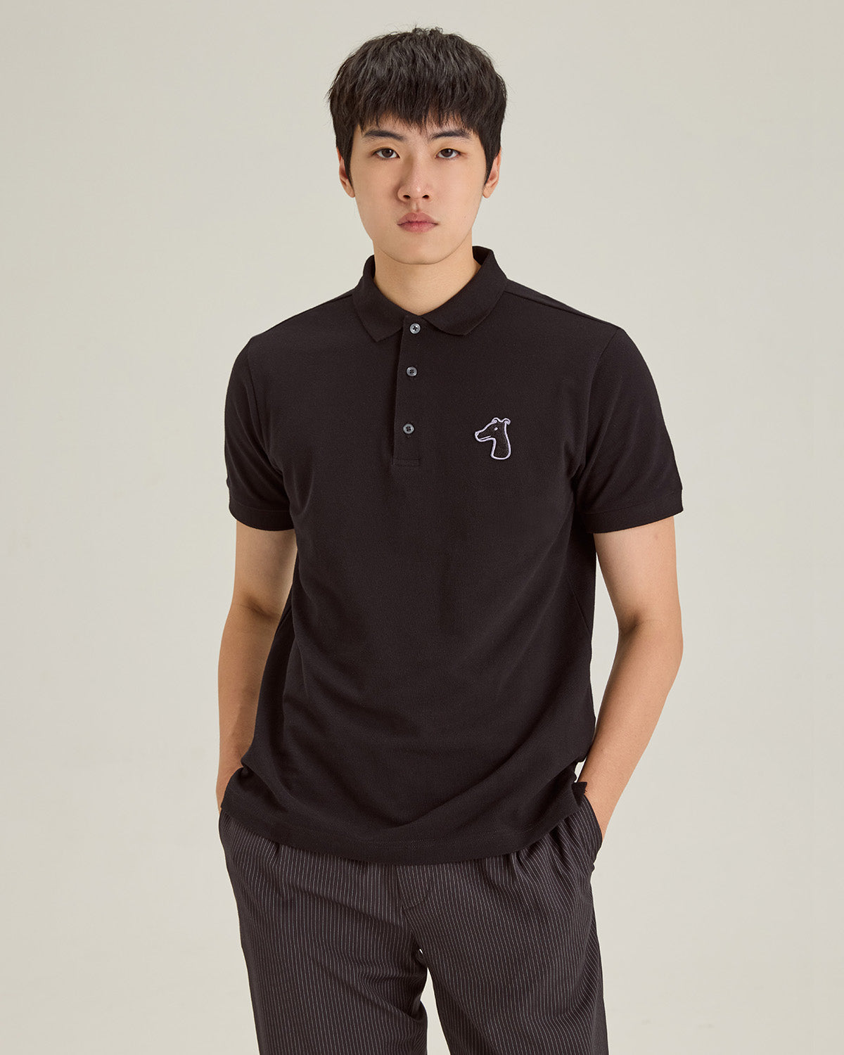 PIQUE POLO SHIRT WITH LOGO EMBROIDERED