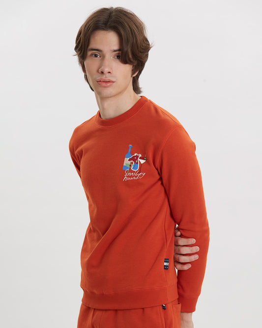 เสื้อสเวตเชิ้ตผ้าเทอร์รี่ฝรั่งเศสพร้อมพิมพ์กราฟิกโลโก้