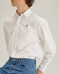 POPLIN REGULAR SHIRT WITH LOGO EMBROIDERED