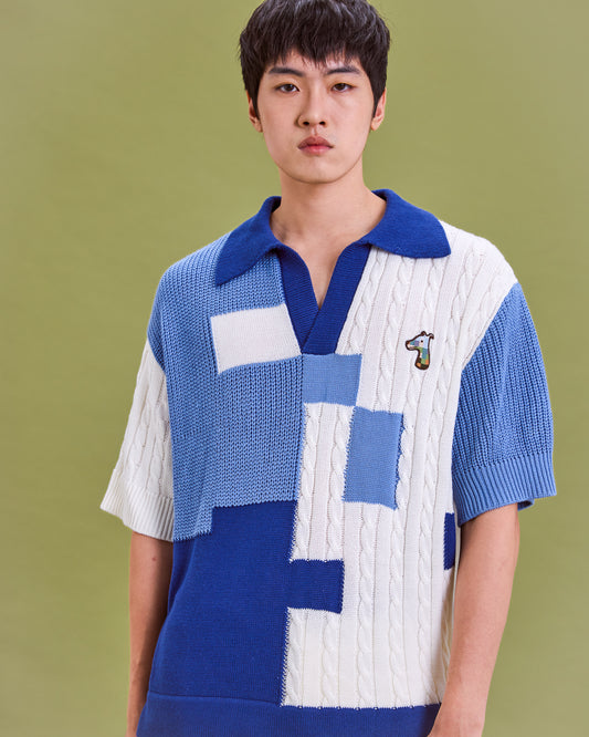 SMILEYHOUND KNIT COLOR-BLOCK POLO