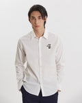 POPLIN SLIM SHIRT WITH LOGO EMBROIDERED