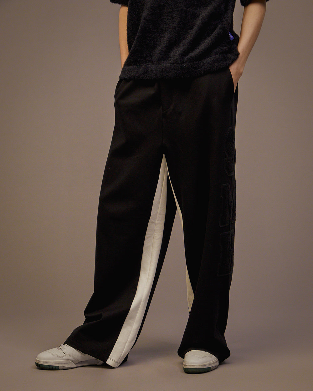 SMILEYHOUND BLUE TAG WIDE LEG TRACK PANTS