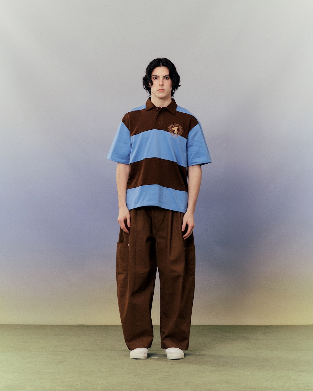 SMILEYHOUND STRIPED POLO WITH SUMMER CLUB LOGO