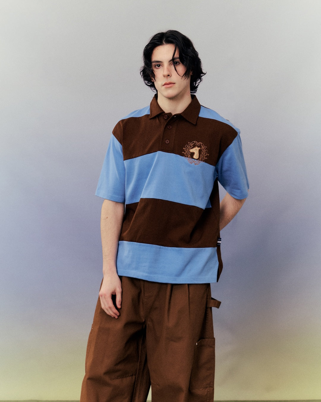SMILEYHOUND STRIPED POLO WITH SUMMER CLUB LOGO