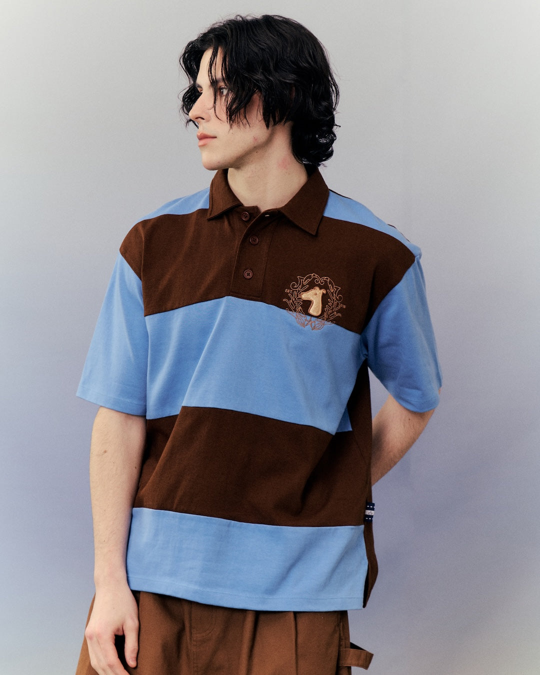 SMILEYHOUND STRIPED POLO WITH SUMMER CLUB LOGO