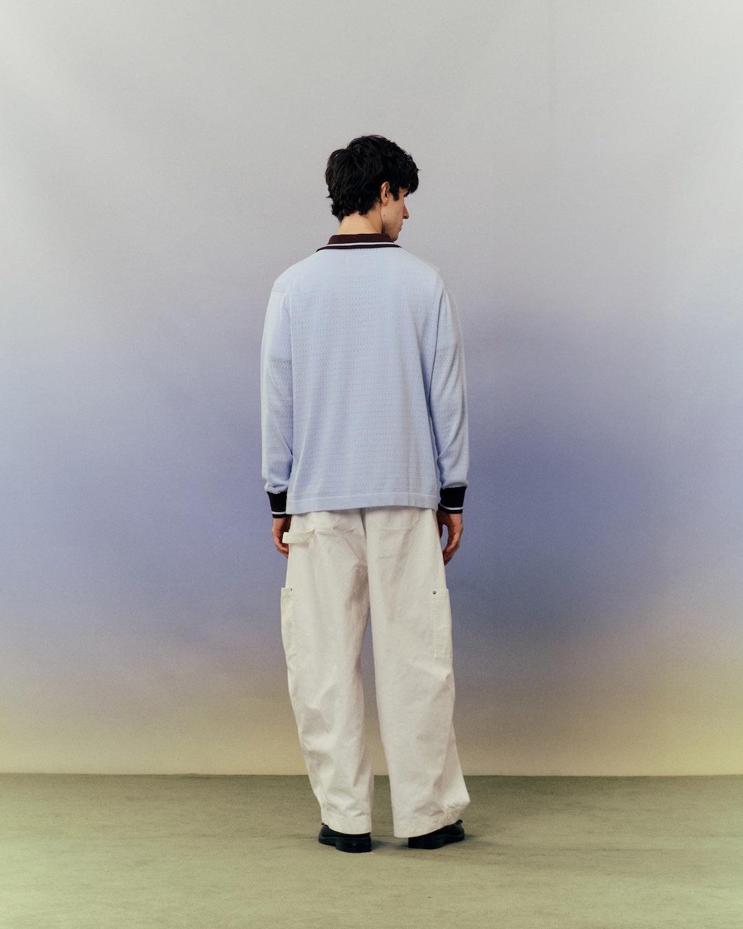 SMILEYHOUND KNITTED SHIRT WITH CONTRASTING CUFFS AND COLLAR