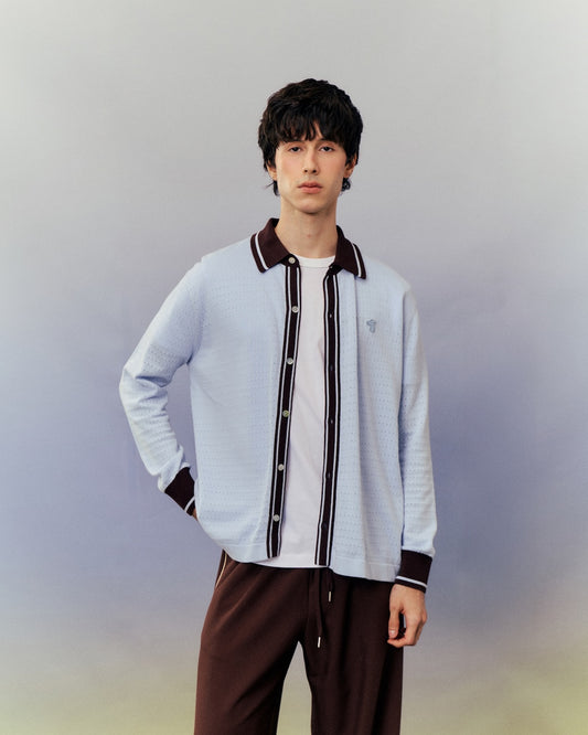 SMILEYHOUND KNITTED SHIRT WITH CONTRASTING CUFFS AND COLLAR
