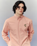 SMILEYHOUND RIBBON LOGO LINEN BUTTON-DOWN SHIRT