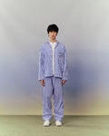SMILEYHOUND PAJAMA-STRIPE PIPED LOUNGE PANTS