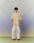 SMILEYHOUND MIXED-TEXTURE KNITTED CAMP SHIRT