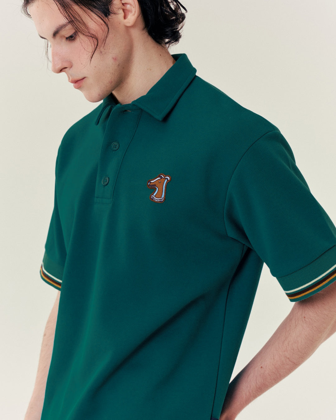SMILEYHOUND CONTRAST SLEEVE STRIPE POLO WITH RIBBON LOGO
