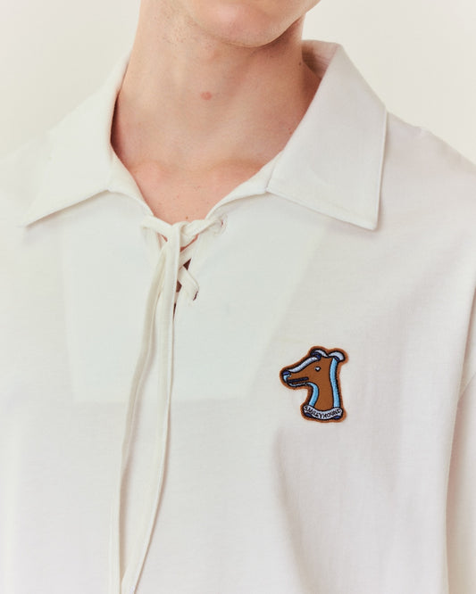 SMILEYHOUND LACE-UP POLO WITH RIBBON LOGO