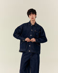 SMILEYHOUND DENIM WORK JACKET WITH DOUBLE-LAYER POCKETS