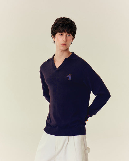 SMILEYHOUND KNITTED POLO SHIRT EMBROIDERED LOGO