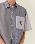 SMILEYHOUND CROPPED PANEL STRIPE SHIRT