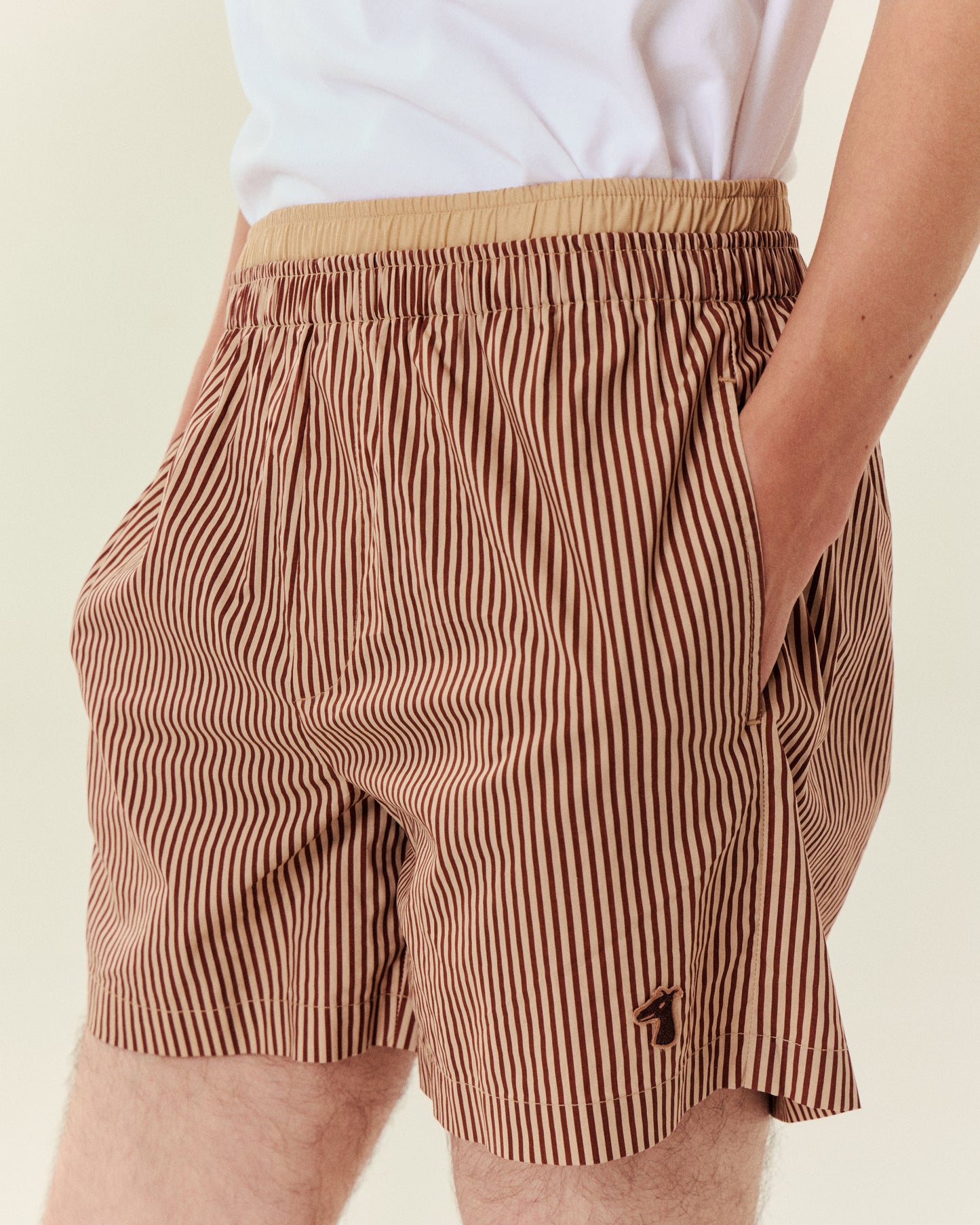 SMILEYHOUND LAYERED WAIST STRIPE SHORTS