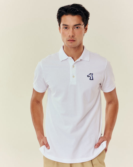 SMILEYHOUND SOLID RIBBED RIBBON LOGO POLO SHIRT