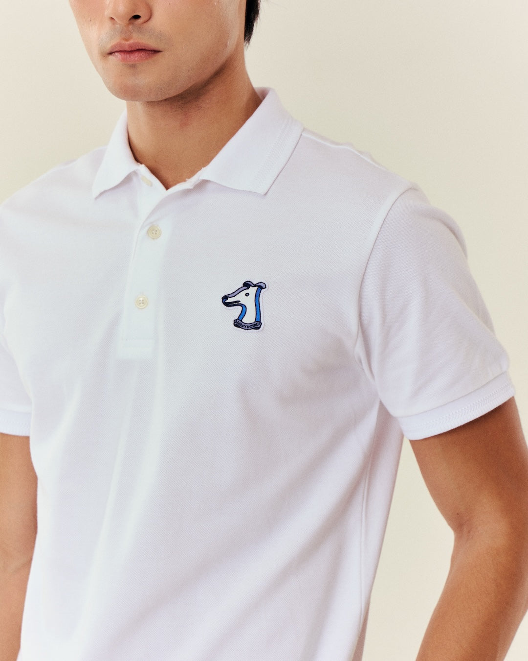 SMILEYHOUND SOLID RIBBED RIBBON LOGO POLO SHIRT