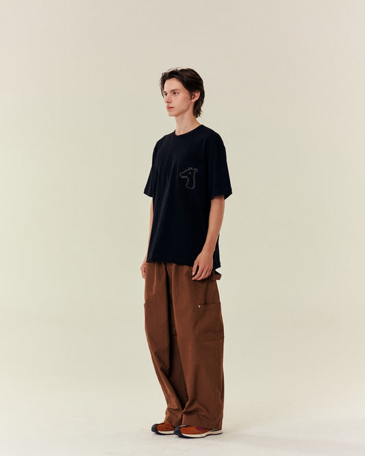 SMILEYHOUND CUT-OUT LOGO POCKET T-SHIRT