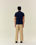 SMILEYHOUND STRIPED RIB COLLAR POLO WITH LEATHER PATCH