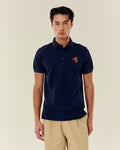 SMILEYHOUND STRIPED RIB COLLAR POLO WITH LEATHER PATCH
