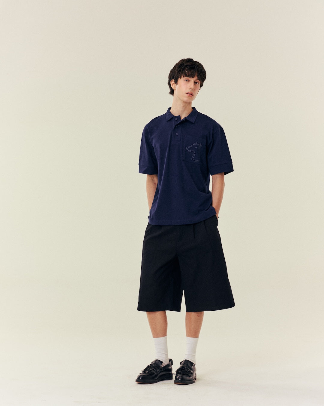 SMILEYHOUND CUT-OUT LOGO POCKET POLO