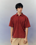SMILEYHOUND TERRY HALF-ZIP POLO WITH SCRIPT INITIAL LOGO